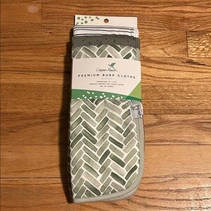 Copper Pearl Premium Burp Cloths - Green and Gray